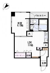 シャトレ三陽ビル 1LDKの間取図画像
