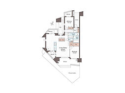 リーデンススクエアさいたま新都心クイントファース 2LDKの間取図画像