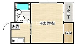 京阪本線 京橋駅 徒歩7分の賃貸マンション 3階1Kの間取り