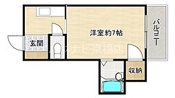 アルデール都島 1Kの間取図画像