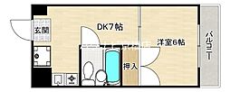 旭ハウス 1DKの間取図画像