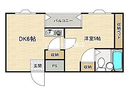 NADビル 1DKの間取図画像