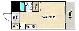京阪本線 京橋駅 徒歩6分の賃貸マンション 7階ワンルームの間取り