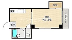 JR大阪環状線 桜ノ宮駅 徒歩3分の賃貸マンション 4階1Kの間取り