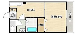 京阪本線 関目駅 徒歩6分の賃貸マンション 3階1DKの間取り