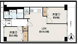 狭山スカイハイツ 2LDKの間取図画像