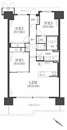ベイサイドシティコスモスクエア駅前 3LDKの間取図画像