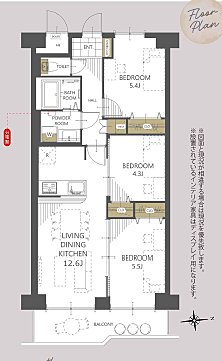 3LDK 間取り