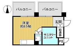 ハイム船場 ワンルームの間取図画像