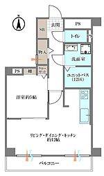 天満橋ガーデンハイツ 1LDKの間取図画像