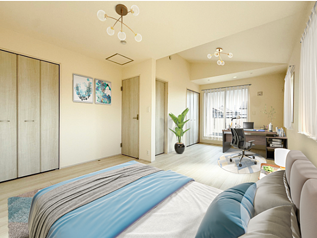 2階6帖+5.25帖洋室は、家族構成や暮らし方に合わせて使い方を変えられるフレキシブルルームです。