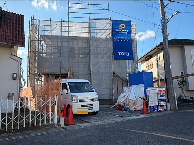 未来の我が家、着々と建設中です！丁寧な施工で、安心の住まいをお届けします。