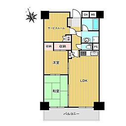 シャンボール芳野 2SLDKの間取図画像