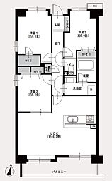 オーベル大和 3LDKの間取図画像