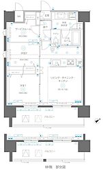 アルファレジデンシア南千住 13階2SLDKの間取り