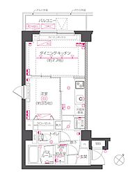 ZOOM下丸子 2階1DKの間取り