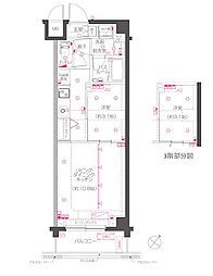 ZOOM下丸子 3階1LDKの間取り