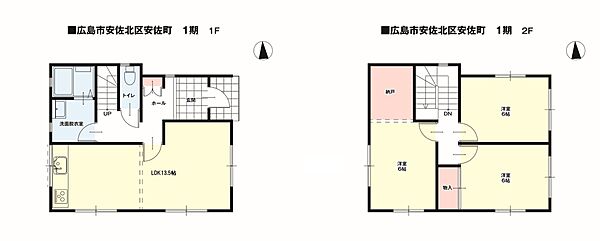間取図：全居室6帖以上！3LDKの間取です♪