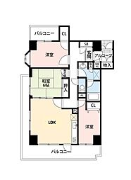 ライオンズマンション南柏 3LDKの間取図画像