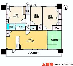 ロワイヤル飾磨 4LDKの間取図画像