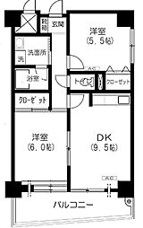 グレインズ豊玉 2DKの間取図画像