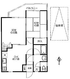都営大江戸線 練馬駅 徒歩6分の賃貸アパート 1階2DKの間取り