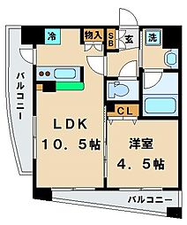 ダイナシティ練馬桜台 2階1LDKの間取り