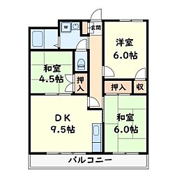 東京メトロ副都心線 氷川台駅 徒歩5分の賃貸マンション 1階3DKの間取り