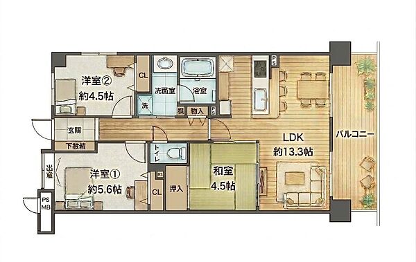 間取りを拡大表示