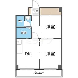 メゾンクロワール 1階2Kの間取り
