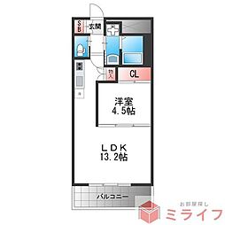 プレジオ永和ASIAN 1LDKの間取図画像