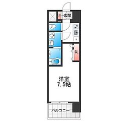 ファーストフィオーレ長田グランディール 14階1Kの間取り