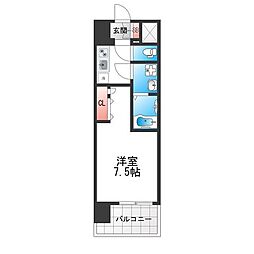 Osaka Metro中央線 長田駅 徒歩8分の賃貸マンション 6階1Kの間取り