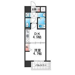 ファーストフィオーレ長田グランディール 10階1DKの間取り
