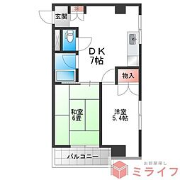 カーザ寿 2DKの間取図画像