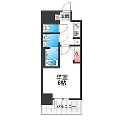 S-RESIDENCE高井田beleta 9階1Kの間取り