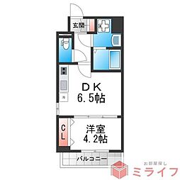 メイクス天王寺南 1DKの間取図画像