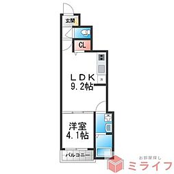 GRAND COLLINE TERADACHO 1LDKの間取図画像