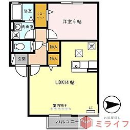 エクセル平野 1LDKの間取図画像