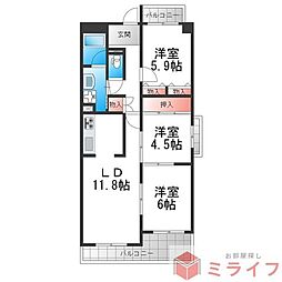 ロードハイムYK 3LDKの間取図画像