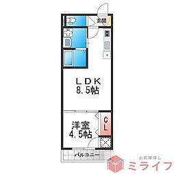 FaseciaCrown 1LDKの間取図画像