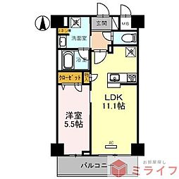 HABITAT平野 1LDKの間取図画像