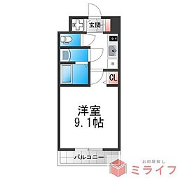 S-RESIDENCE堺blaze 1Kの間取図画像