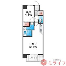 プラウディア今里 1LDKの間取図画像
