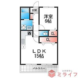 エスペランサ 1LDKの間取図画像