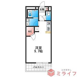 エトワールヴィル-R巽東 ワンルームの間取図画像