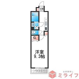 プライムタワー西今川 1Kの間取図画像