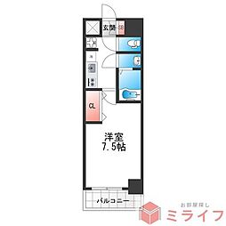 Luxe布施南 1Kの間取図画像