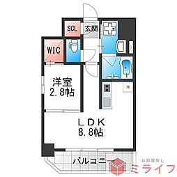 リアライズ小路 1LDKの間取図画像