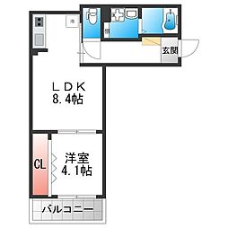 Ogar Court Fuse 1LDKの間取図画像
